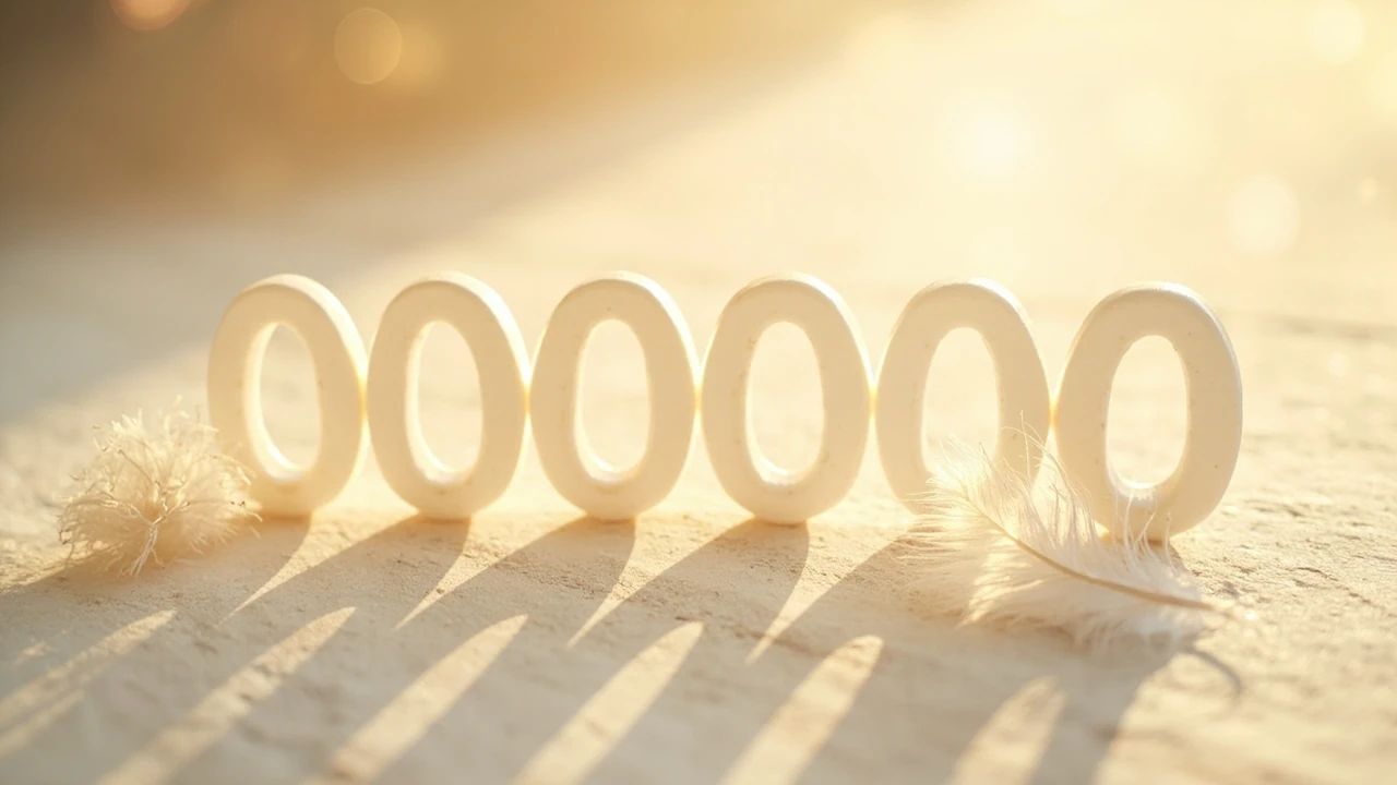 Sequenza 0000 su superficie chiara con luce soffusa, a significare il messaggio angelico dei quattro zeri